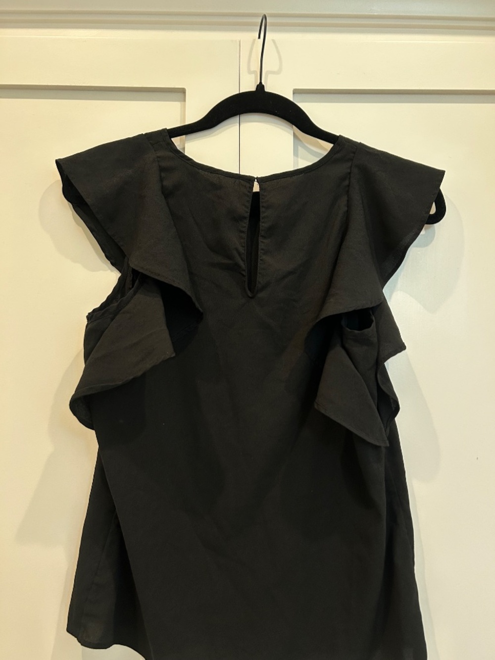 Black Ruffle Sleeve Blouse - Picture 2 of 2